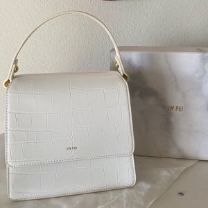 JW PEI, the FAE top handle bag, short and long strap , white croc